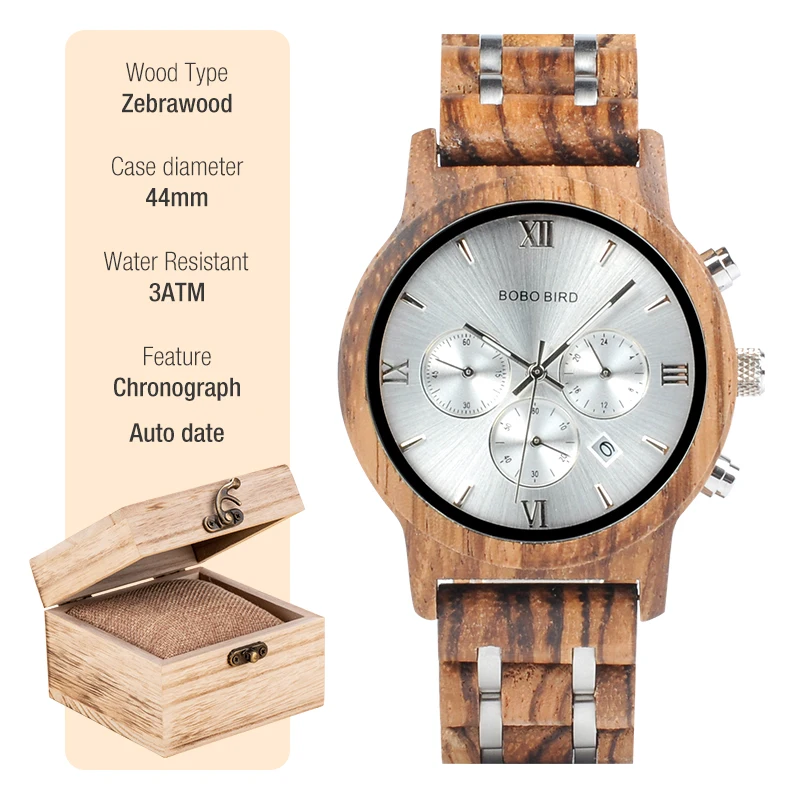 BOBO BIRD en Watch Men erkek kol saati  Stylish  Timepieces    in  Gift Box - £118.28 GBP