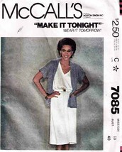 Misses&#39; DRESS &amp; JACKET Vintage 1980 McCall&#39;s Pattern 7085 Size 18 - UNCUT - £9.56 GBP