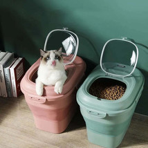 Pet Dog Food Storage Container Large 15kg Dry Cat Food Box Bag Moisture ... - £93.93 GBP
