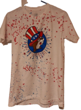 Buc-ee&#39;s Peace Love Buc-ee&#39;s T-Shirt Double Sided Paint Splatter Patriot... - $14.55