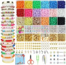 5100 Clay Beads Bracelet Making Kit, Flat Preppy Beads for Friendship Jewelry Ma - $13.09