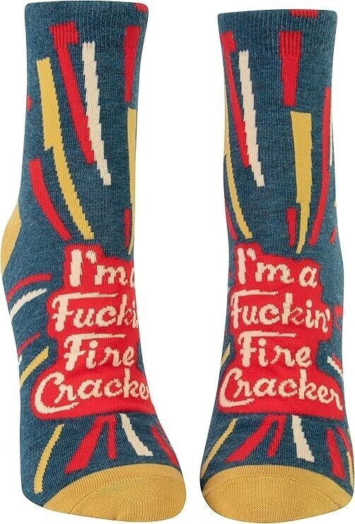 Blue Q Women&#39;s Novelty Ankle Socks I&#39;m a F**kin Firecracker (shoe size 5... - $13.85