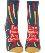 Blue Q Women&#39;s Novelty Ankle Socks I&#39;m a F**kin Firecracker (shoe size 5... - $13.85