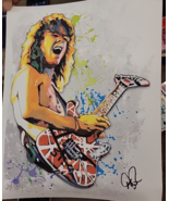 Eddie Van Halen  11 X 14&quot; PRINT SIGNED BY ARTIST DANIEL RANKIN W/ COA - $24.30