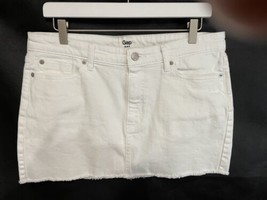 Gap Crisp White Denim Short Mini Jean Cotton Skirt Pockets Summer 10 - £19.43 GBP