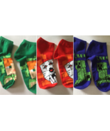 Boy&#39;s Minecraft Red Blue &amp; Green Low Cut Socks Shoe Size 3-10 Socks - $13.42 CAD