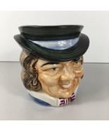 Occupied Japan Toby Mug Character Face Jug English Man Black Hat Curly H... - $14.84