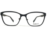 Public Eyeworks Gafas Monturas CAMBRIDGE-C01 Negro Cuadrado Gato Ojo 52-... - $51.05