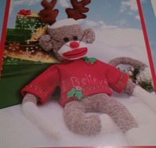 Janlynn Rudy 21&quot; Sock Monkey Embroidery Kit Christmas NIP 0465-66 - £18.30 GBP