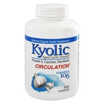 Kyolic Aged Garlic 106 With Vitamin E &amp; Cayenne, 300 Capsules - £27.54 GBP