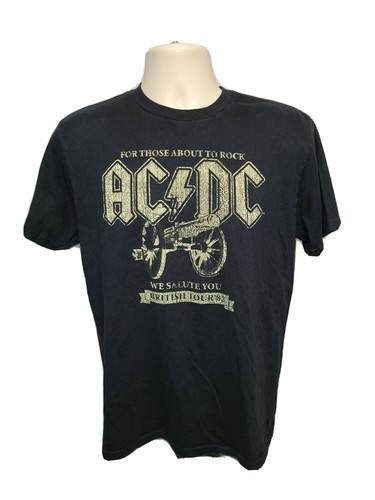 AC DC British Tour 82 We Salute You Adult Medium Black TShirt - $19.80