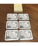 Isle Of Man Set Of 6 Coasters Map Artwork Felt Bottom Manage Scotch Whiskey - $27.15 CAD