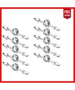 Elegant 10-Pack Silver Glass Drawer Knobs &amp; Plates for Stylish Furniture... - $35.63