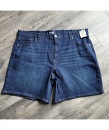 New NWT Terra &amp; Sky Shorts Women 26W Blue Denim Elasticized Waist Stretc... - $16.33