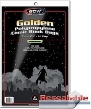 Comic Sleeve Bags - Polypropylene Resealable - Golden Age Size with Flap - $39.59
