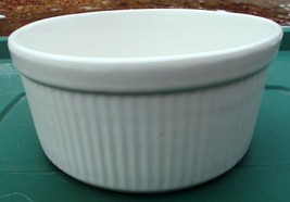 ~ French White Ribbed Bowl/Dish ~~ Unknown Brand ~ Used ~ 6 1/2&quot; x 6 1/2... - £3.14 GBP