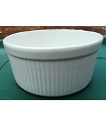 ~ French White Ribbed Bowl/Dish ~~ Unknown Brand ~ Used ~ 6 1/2&quot; x 6 1/2... - $4.00