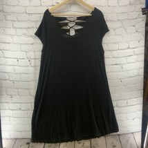 GNW Dress Womens Sz L Black Cinch Back Long Thin  - £15.48 GBP