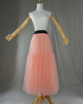 Peach Pink Layered Tulle Skirt Women Plus Size Ruffle Long Tutu Skirt image 7