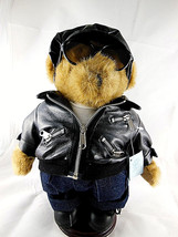 Handmade Teddy Bear w Jacket glasses cap hat shoes stand 11.5&quot; - $14.58