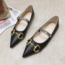 New Autumn Comfortable Lady Flat Shoes Pointed Toe Flats   Decoration Asakuchi W - £44.40 GBP