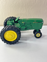 Vintage 5&quot; Long Green Metal Toy John Deere Narrow Front Tractor 1/32 - 2697 - £14.22 GBP