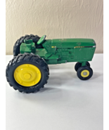 Vintage 5&quot; Long Green Metal Toy John Deere Narrow Front Tractor 1/32 - 2697 - £13.96 GBP