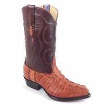 Los Altos Cognac Leather Caiman Tail J Toe Boots Style # 1 99 01 03 Size 9,11. - £359.64 GBP