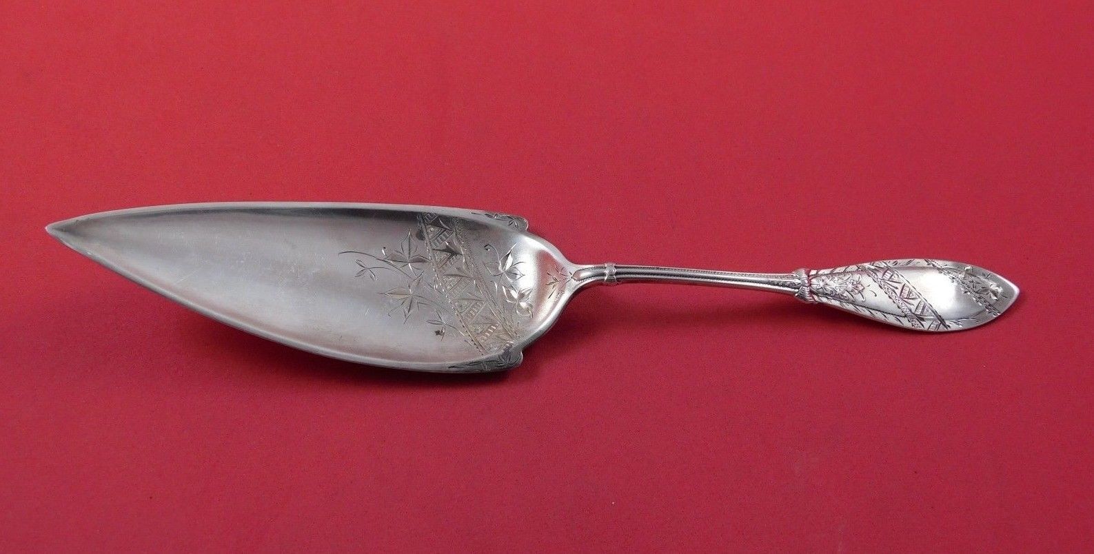Italian J Engraved by Whiting Sterling Silver Jelly Cake Server BC 8 1/8" - $187.11