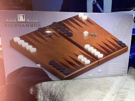 Classic Backgammon Set Exclusive Barnes &amp; Noble Solid Wood Storage Box NEW - $348.18 MXN