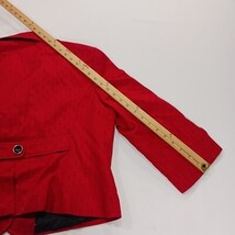 Mary Kay By Twinhill Women's Red 3-Button Cropped Blazer Jacket Pockets Size L image 7