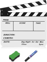 Flexzion Director Clapboard Film Movie Clapper Board Acrylic Plastic Dry Erase - £30.31 GBP