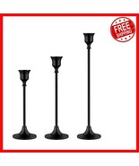 Sturdy Vintage Black Candelabra Holders with Three Heights for Stunning ... - $721.12 MXN