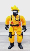 Chap MEI Firefighter 4&quot; Figure Orange Suit Gas Mask Yellow Helmet Emergency Fire - £5.68 GBP