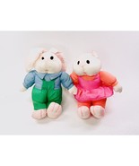 Bunny Plush Paracutes Silk VTG 80&#39;s International Silver Co 2 Pk Bundle ... - $16.07