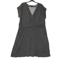 Torrid Womens Size 3 3X 22/24 Dress Knee Length Black Polka Dot Stretch ... - $18.55