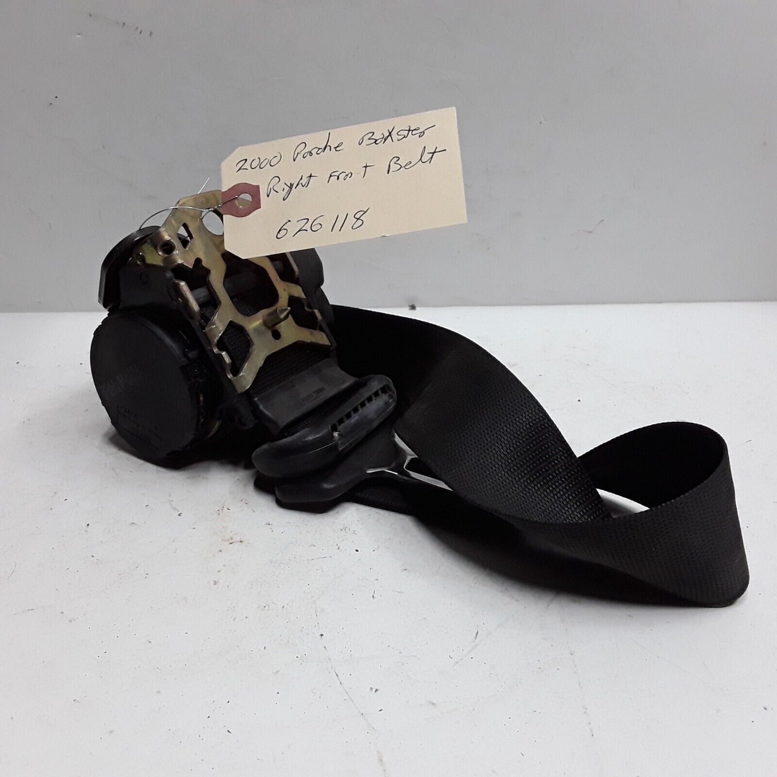 00 01 Porsche Boxster right front passenger seat belt retractor OEM black - $49.49
