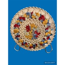 Crocheted Country Doily Napkin Holder Vintage Handmade Cottage Core - $21.78