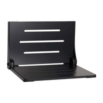 Folding Wall Mount Shower Bench Seat with Matte Black Frame - £522.88 GBP