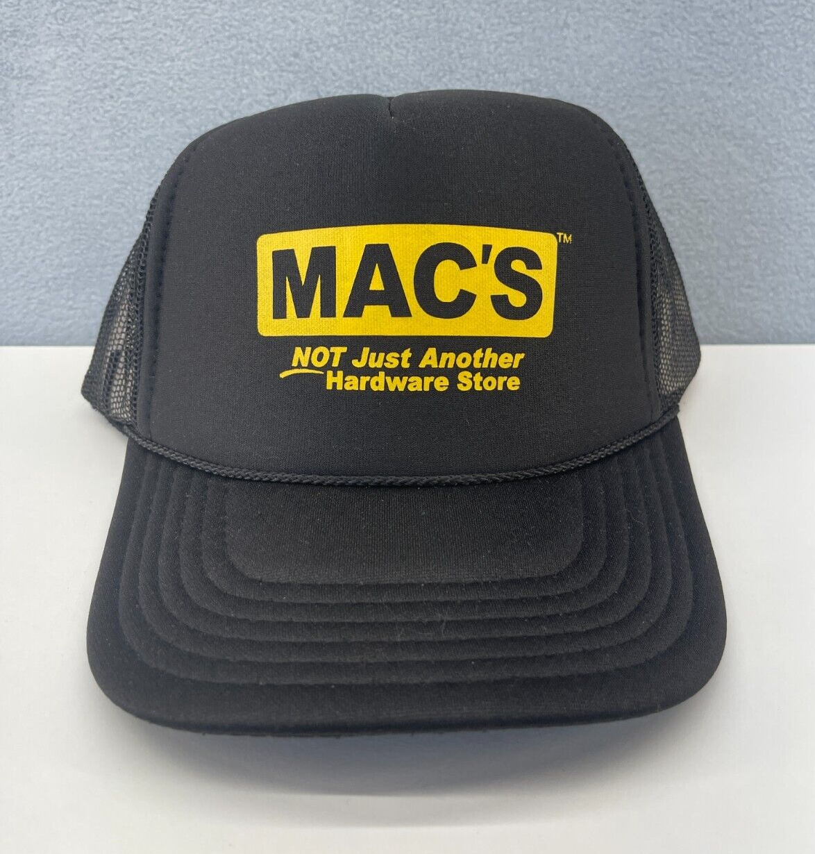Mac's Hardware Black Trucker Hat Cap Mesh Snap Back Otto Collection One Size - £9.69 GBP