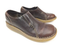 Dr Martens Brown Leather Slip On Casual Shoe 3A65 Women&#39;s Size US 6 Loafers - £31.24 GBP