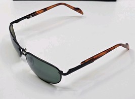 Vtg Foster Grant Y2K 2000s Black Brown Metal Wrap Aviator Sunglasses Gatsby - $19.79