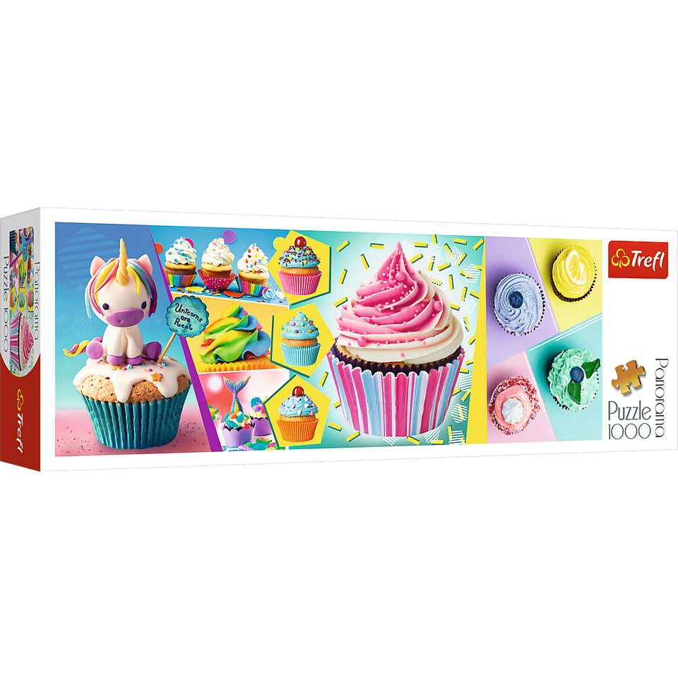 Panorama 1000 Piece Jigsaw Puzzles, Colorful Cupcakes, Puzzle of Sweets and - $33.74