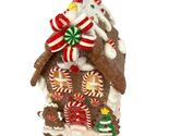 Holiday Battery Operated Lighted Gingerbread House &amp; Man Figurine 5 Inch - $29.98