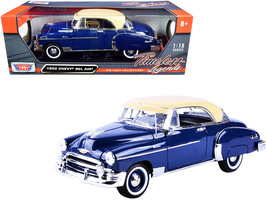 1950 Chevrolet Bel Air Dark Blue with Cream Top &quot;Timeless Legends&quot; 1/18 Diecast  - £50.35 GBP