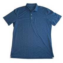 Johnnie O Blue Bubble Print Short Sleeve Performance 3 Button Polo Shirt Mens L - $33.99