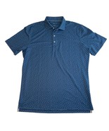 Johnnie O Blue Bubble Print Short Sleeve Performance 3 Button Polo Shirt... - £26.72 GBP
