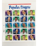 USPS Popular Singers Sheet of Twenty 29 Cent Stamps Scott 2849-2853 - $10.00