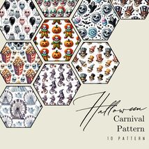 Halloween Carnival Digital Paper Bundle: 10 Digital Paper + 20 PNGs (Dig... - $2.46 CAD