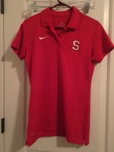  Nike Men&#39;s Short Sleeve Polo Shirt NC State Wolfpack Size M Red - $36.86